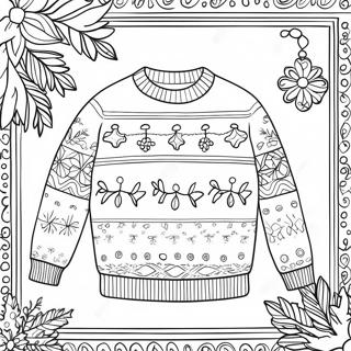 Weihnachtspullover Ausmalbild | Weihnachtspullover Ausmalbild