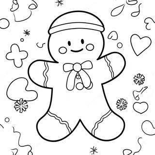 Festlicher Lebkuchenmann Ausmalbild | Weihnachtsplätzchen Ausmalbild