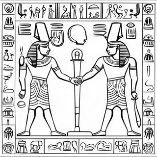 Antike ägyptische Hieroglyphen Ausmalbild | Weltgeschichte Ausmalbild