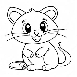 Verspielte Katze und schlaue Maus Ausmalbild | Katze und Maus Ausmalbild