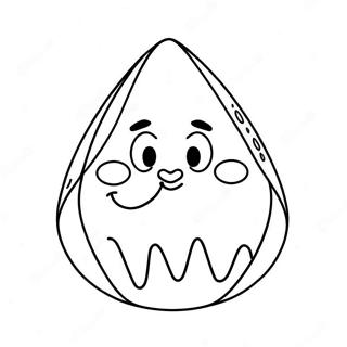Niedlicher Hershey Kiss mit Smiley Gesicht Ausmalbild | Hershey Kuss Ausmalbild