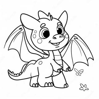 Niedlicher Wunschdrache fliegend Ausmalbild | Wunschdrache Ausmalbild