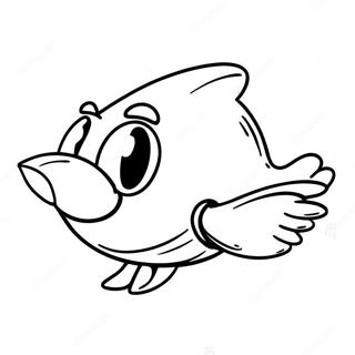 Bullet Bill hoch fliegend Ausmalbild | Bullet Bill Ausmalbild