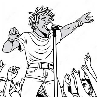 Lil Uzi Vert auf der Bühne Ausmalbild | Lil Uzi Vert Ausmalbild
