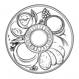 Pesach Seder Teller Ausmalbild | Pesach Ausmalbild