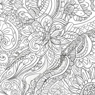 Bunte Schal Muster Ausmalbild | Schal Ausmalbild