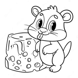 Gus Gus mit Käse Ausmalbild | Gus Gus Ausmalbild
