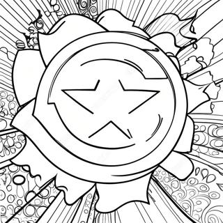 Dynamisches Superhelden-Wappen Ausmalbild | Superhelden-Logo Ausmalbild