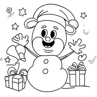 Fröhliches Weihnachts-Danke Ausmalbild | Weihnachts Dankeschön Ausmalbild