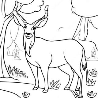 Anmutige Antilope in der Wildnis Ausmalbild | Antilope Ausmalbild