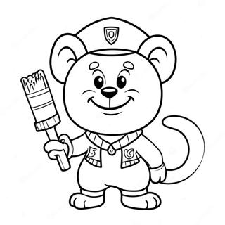 Fröhliches Hochschulmaskottchen Ausmalbild | Hochschulmaskottchen Ausmalbild