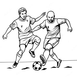 Spannendes Fußballspiel Ausmalbild | Fußballspieler Ausmalbild