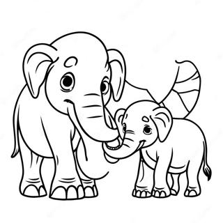 Mammut Familie Ausmalbild | Eiszeit Ausmalbild