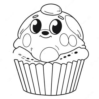 Bluey Muffin Ausmalbild | Blauy Muffin Ausmalbild