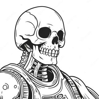 Cooler Skull Trooper in Aktion Ausmalbild | Schädeltruppler Ausmalbild