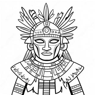 Kachina Puppe Traditionelles Ausmalbild | Kachina Puppe Ausmalbild