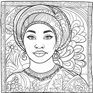 Bunte Faith Ringgold Quilt Ausmalbild | Faith Ringgold Ausmalbild
