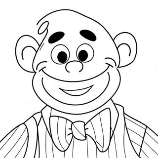 Lustiger Ernie mit einem großen Lächeln Ausmalbild | Ernie Ausmalbild