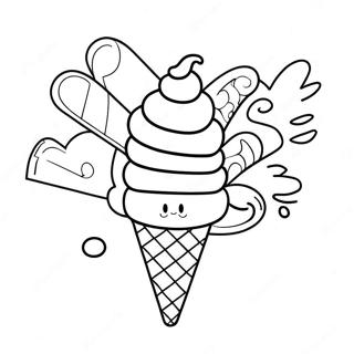 Eistüten Ausmalbild | Eiscreme Ausmalbild