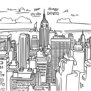 New Yorker Skyline Ausmalbild | New York Ausmalbild