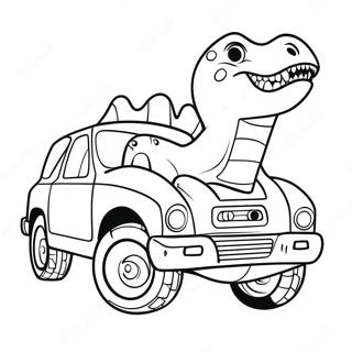 Dinosaurier Auto Ausmalbild | Dinosaurier Auto Ausmalbild