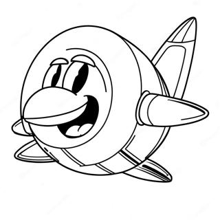 Böser Dr. Robotnik in seiner fliegenden Maschine Ausmalbild | Dr Robotnik Ausmalbild