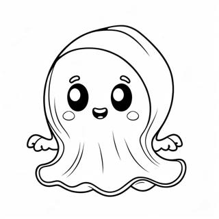 Niedlicher Mini Halloween Geist Ausmalbild | Mini Halloween Ausmalbild