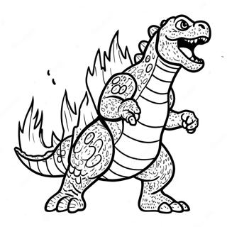 Godzilla brüllend Ausmalbild | Godzilla Ausmalbild