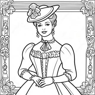 Elegante viktorianische Dame Ausmalbild | Viktorianisch Ausmalbild