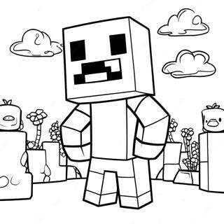 Minecraft Piglin Ausmalbild | Minecraft Piglin Ausmalbild