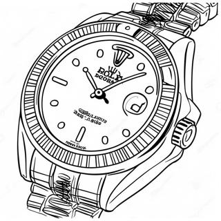 Luxuriöse Rolex Uhr Ausmalbild | Rolex Ausmalbild