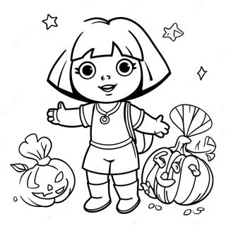 Dora Halloween Ausmalbild | Dora Halloween Ausmalbild