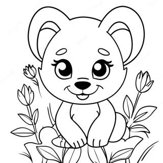 Kiara mit bunten Blumen Ausmalbild | Kiara Löwenwächter Ausmalbild