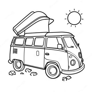 Camper Van Ausmalbild | Wohnmobil Ausmalbild