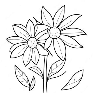 Helle rote Blumen Ausmalbild | Rot Ausmalbild
