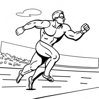 Athlet, der an einem Rennen teilnimmt Ausmalbild | Sonderolympiade Ausmalbild