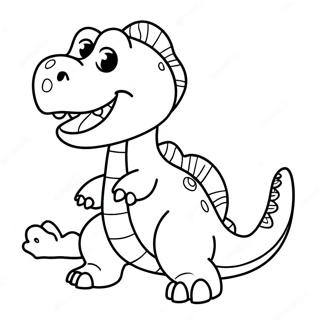 Freundlicher Chomper Dinosaurier Ausmalbild | Chomper Ausmalbild