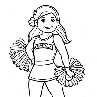 Oklahoma Sooners Cheerleader Ausmalbild | Oklahoma Sooners Ausmalbild