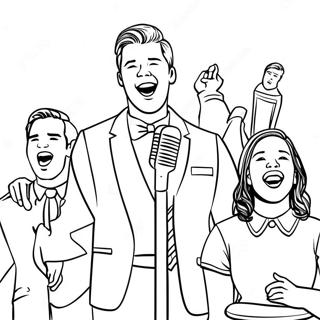 Glee Cast Gruppe Singend Ausmalbild | Freude Ausmalbild