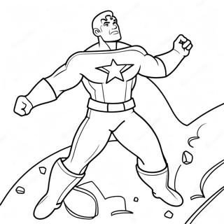 Captain Man in Aktion Ausmalbild | Kapitan Mann Ausmalbild