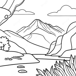Neuseeland Landschaft Ausmalbild | Neuseeland Ausmalbild