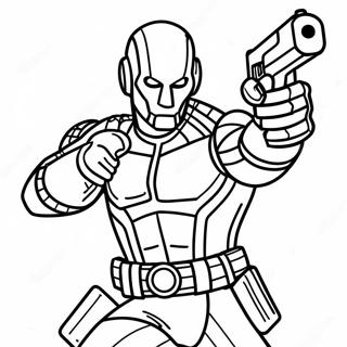 Deadshot Action Pose Ausmalbild | Toter Schuss Ausmalbild
