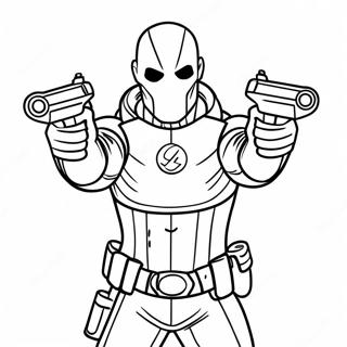 Deadshot mit zwei Handfeuerwaffen Ausmalbild | Toter Schuss Ausmalbild
