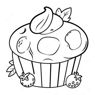 Blaubeermuffin Ausmalbild | Heidelbeermuffin Ausmalbild