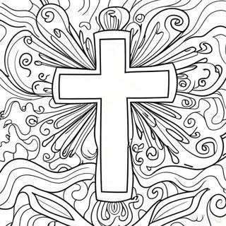 Buntes Aschermittwoch-Kreuz Ausmalbild | Aschermittwoch Ausmalbild