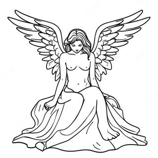 Gefallener Engel Gothic Ausmalbild | Gefallener Engel Gothic Ausmalbild