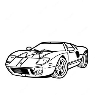 Klassisches Ford GT Renn-Ausmalbild | Ford GT Ausmalbild