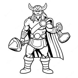 Thor mit Hammer Ausmalbild | Lego Thor Ausmalbild