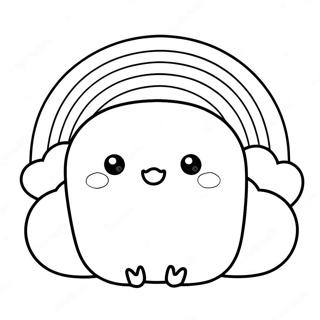 Niedliche Squishmallows im Regenbogen Ausmalbild | Squishmallows Ausmalbild