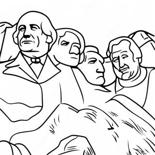 Mount Rushmore Ausmalbild | Mount Rushmore Ausmalbild